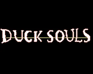 The pixelated, gothic-style logo for the game 'Duck Souls' on a black background.